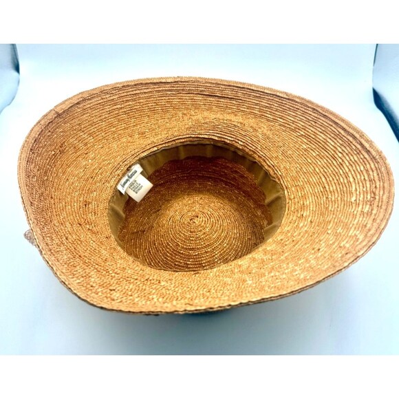Vintage Handmade Neiman Marcus Straw Sun Hat Italy Beach Resort Travel Stunning! - Picture 9 of 10
